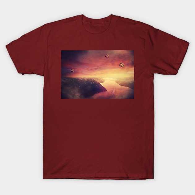 meditative sunset T-Shirt by 1STunningArt